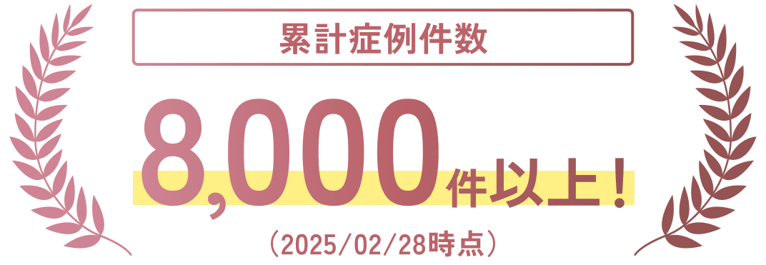 累計症例件数8,000件以上！（2025/02/28時点）