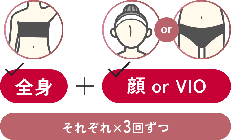 全身プラス顔orVIO それぞれ×3回ずつ